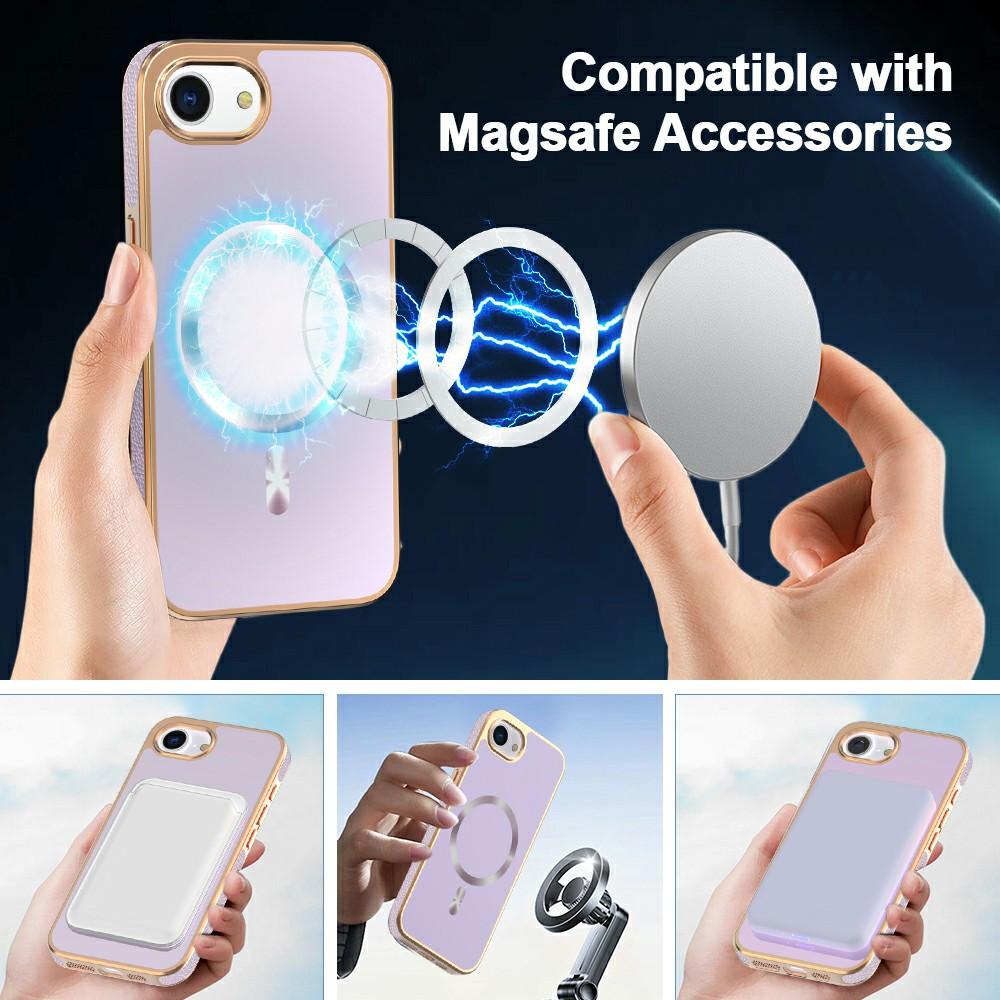 For iPhone 16e Magnetic Case Electroplating Anti-Drop TPU+PC Phone Back Cover