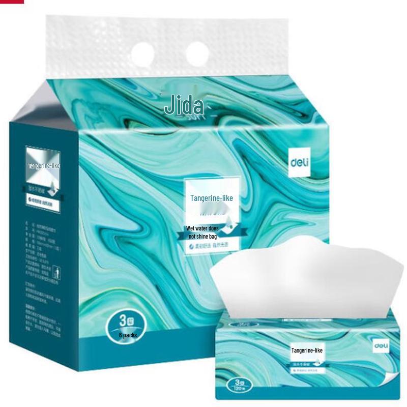 Deli Juran 3-Ply Facial Tissues, 6-Pack Bundle