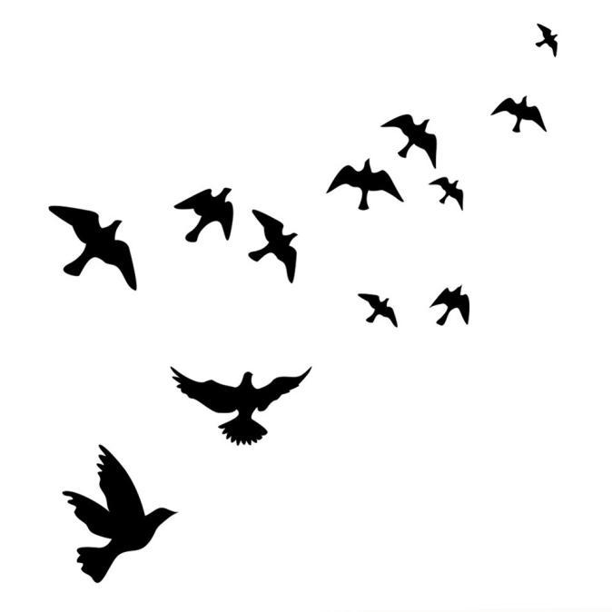 (Nikita) Birds Wall Decals Mural Sticker Removable Home Room Decor Vinyl Art DIY BK