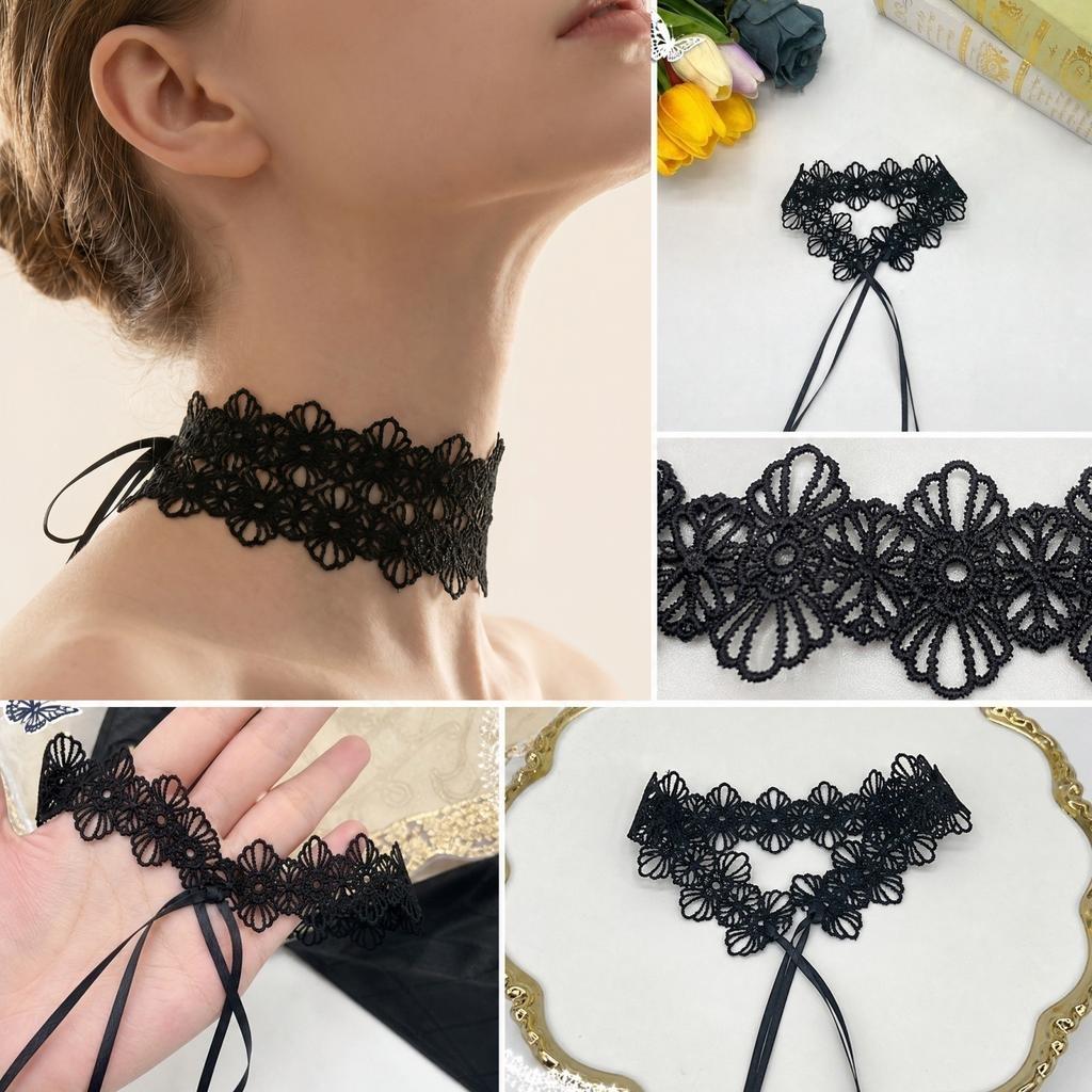 Collier Choker Fleur de Dentelle pour Femmes - Bijoux Coréens