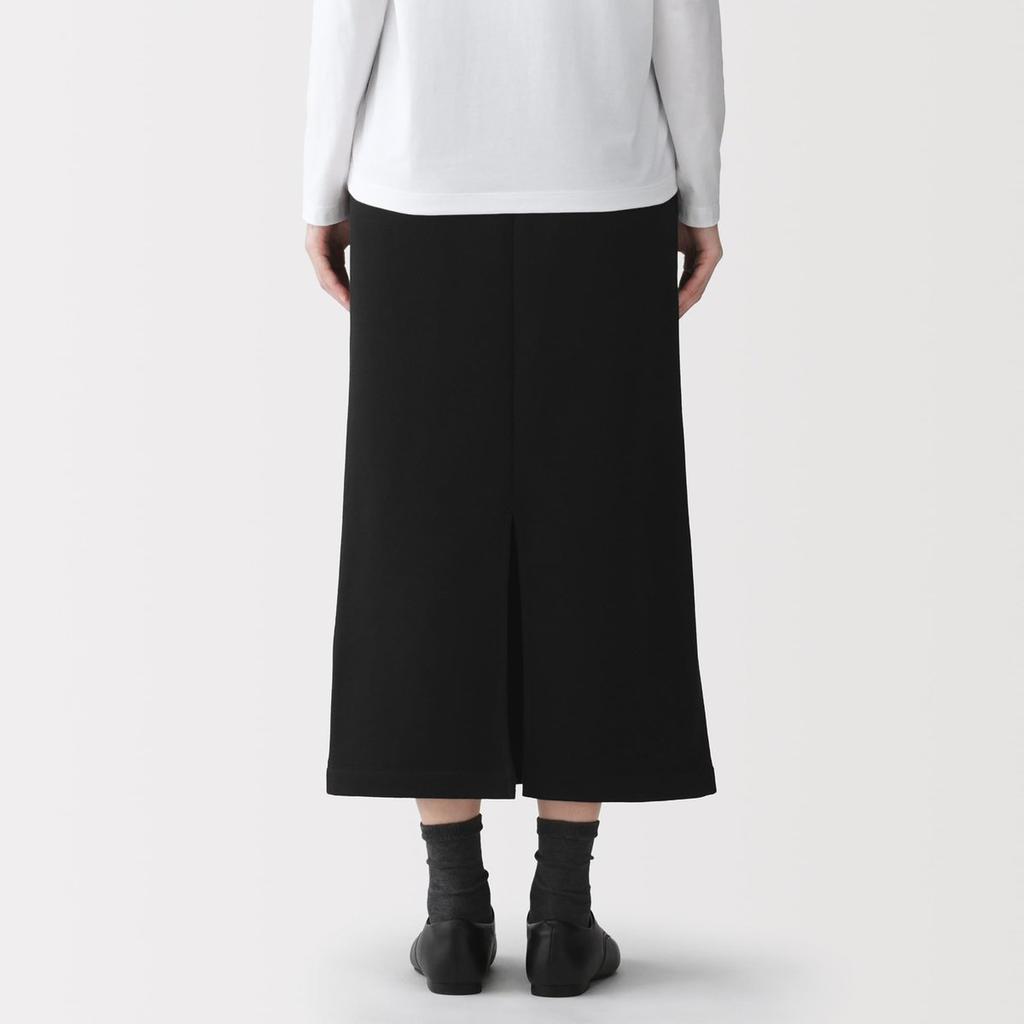 MUJI Women's Brushed Back Sweatshirt I-Line Skirt Grey L Size