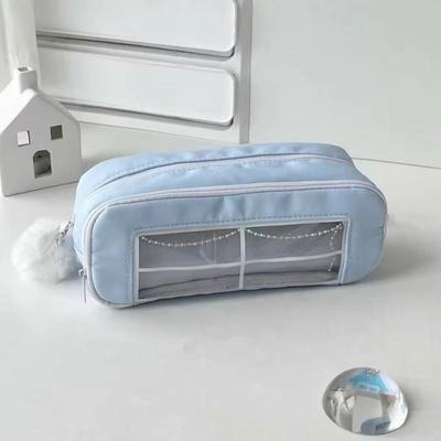 Simplicity Korean Fashion Sweet Pencil Case for Kids Solid Color Cute Stationery Storage Large Capacity Pen Bag School Supplies