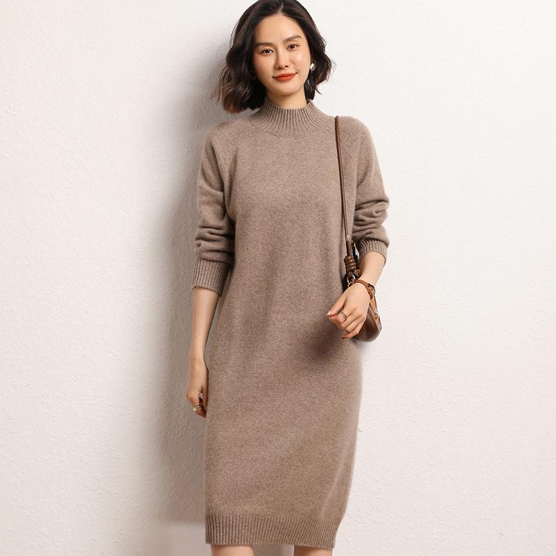 Cashmere Slim Fit High Neck Sweater Dress - Autumn/Winter 2026 Collection