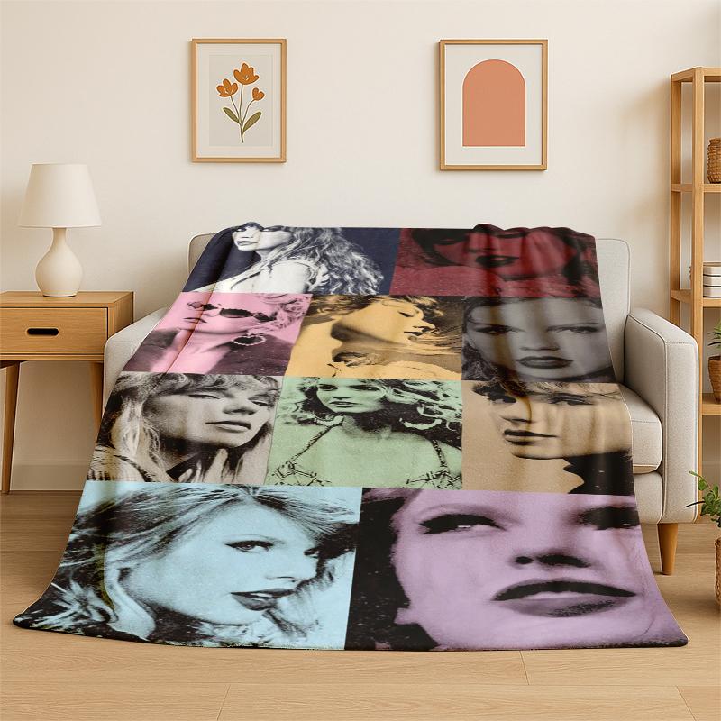 

Singer T-Taylor Singer Music Flannel Blanket Soft Warm Throw Blanket for Bedroom Living Room Bed Travel Camping Picnic Gift 75x90cm