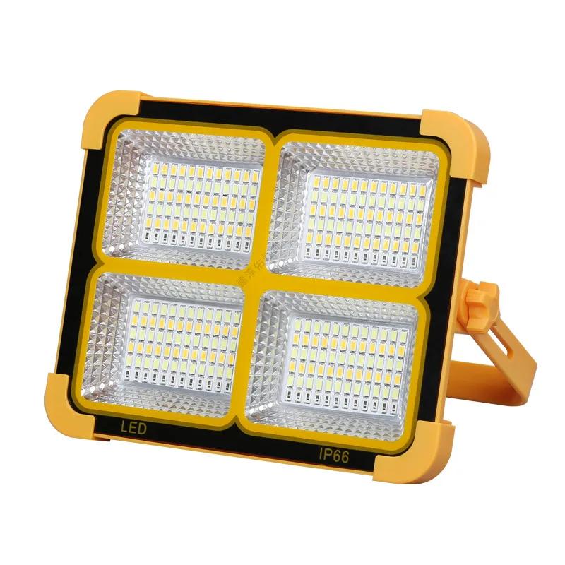 Nejnovější 300/500/1000W Solární přenosné světlomety Dobíjecí USB Kempingové lampy Odnímatelné Multifunkční Nouzové osvětlovací lampy