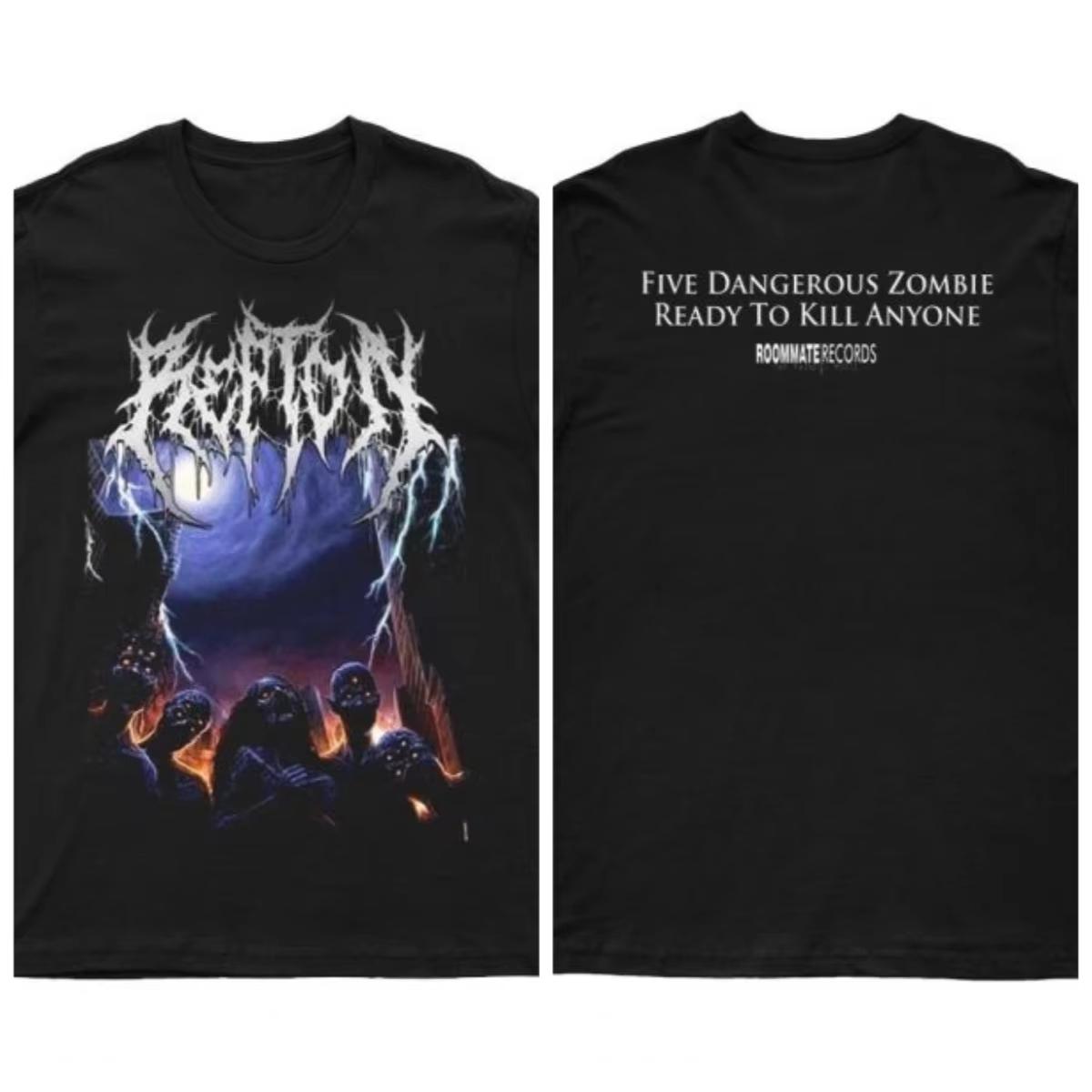 

2025 New Five Dangerous Printed Unisex Street Fashion Trend Short Sleeved Pure Cotton Round Neck 4XL