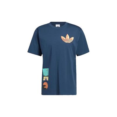 Originals Surreal Verão Tie-Dye Estampa Logo Camiseta Masculina Tops Azul-Marinho GN3902