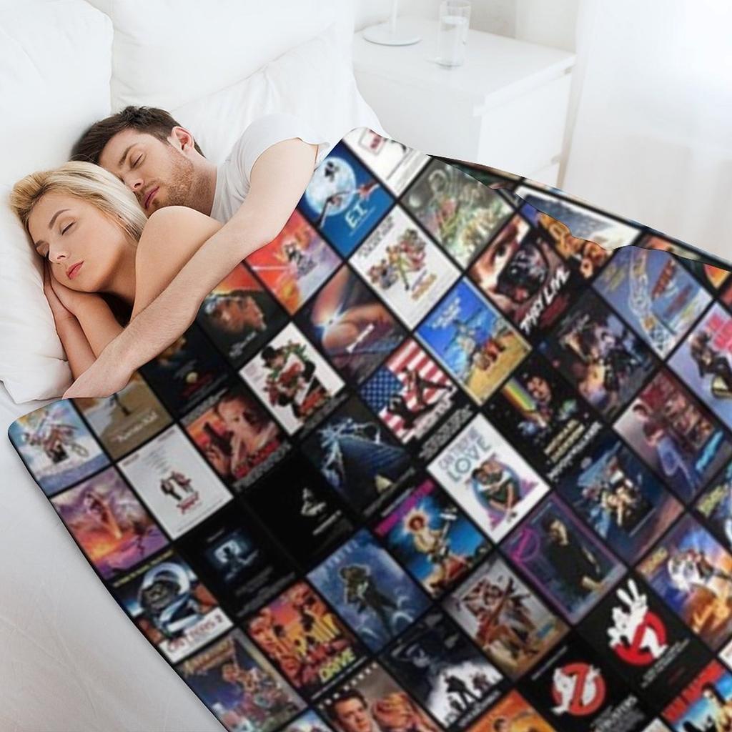 80's movies collage Throw Blanket Camping Luxury Thicken Beach Loose Blankets