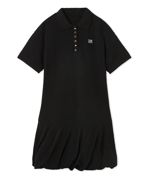 

Furfur Logo Embroidered Polo Shirt Mini Dress Black Women s RWCO252069, чёрный