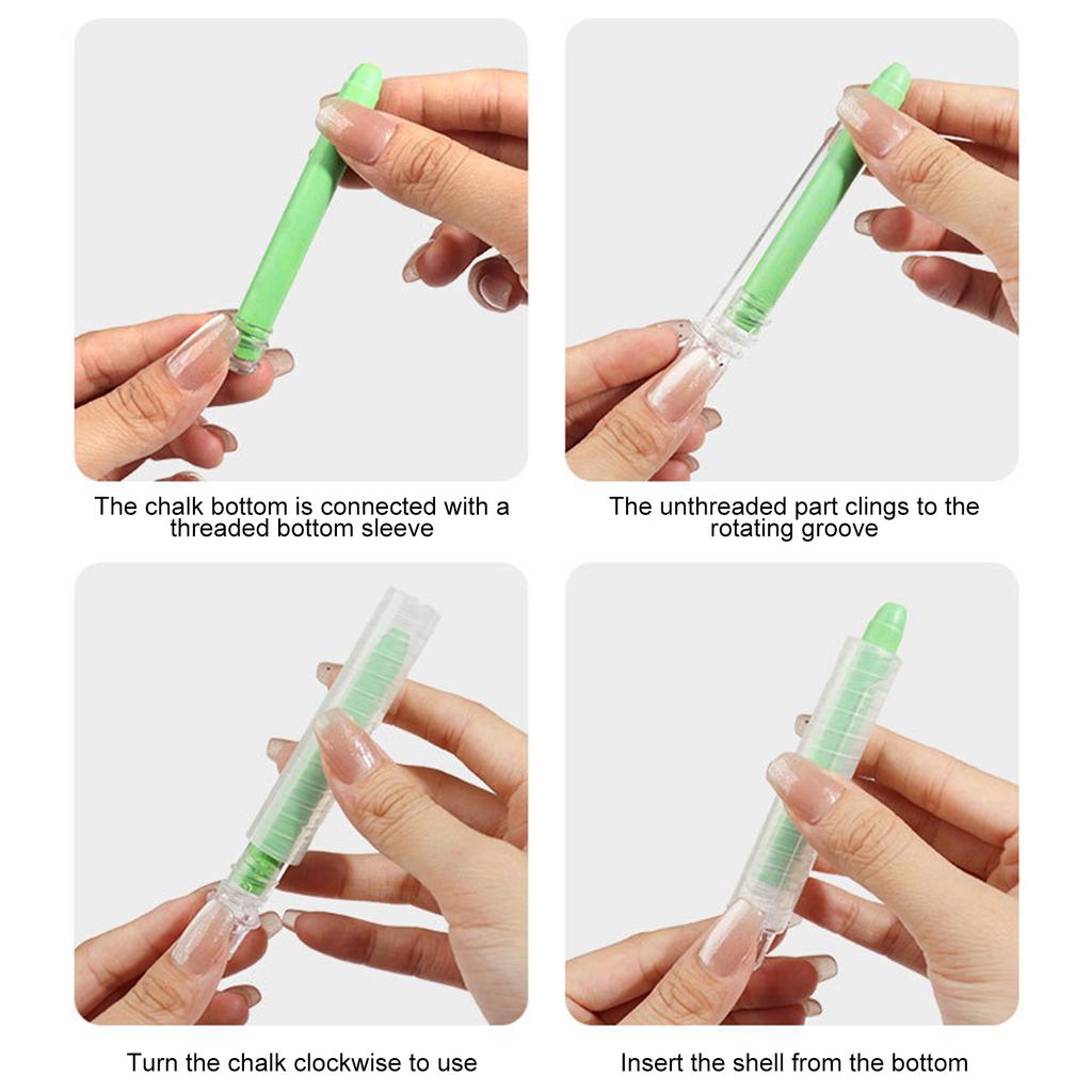 12 Colors Water Soluble Dustless Chalk Rotating Design with Pen Case Anti-Stain for Teaching Drawing Doodling Art Painting