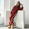226 Fashion Button Striped Tracksuit Retro Stand Collar Jacket Wide Leg Sweatpants Two Piece Set