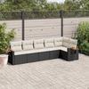 Vidaxl 6-Cz. Set di Mobili da Giardino con Cuscini, Polyrattan Nero