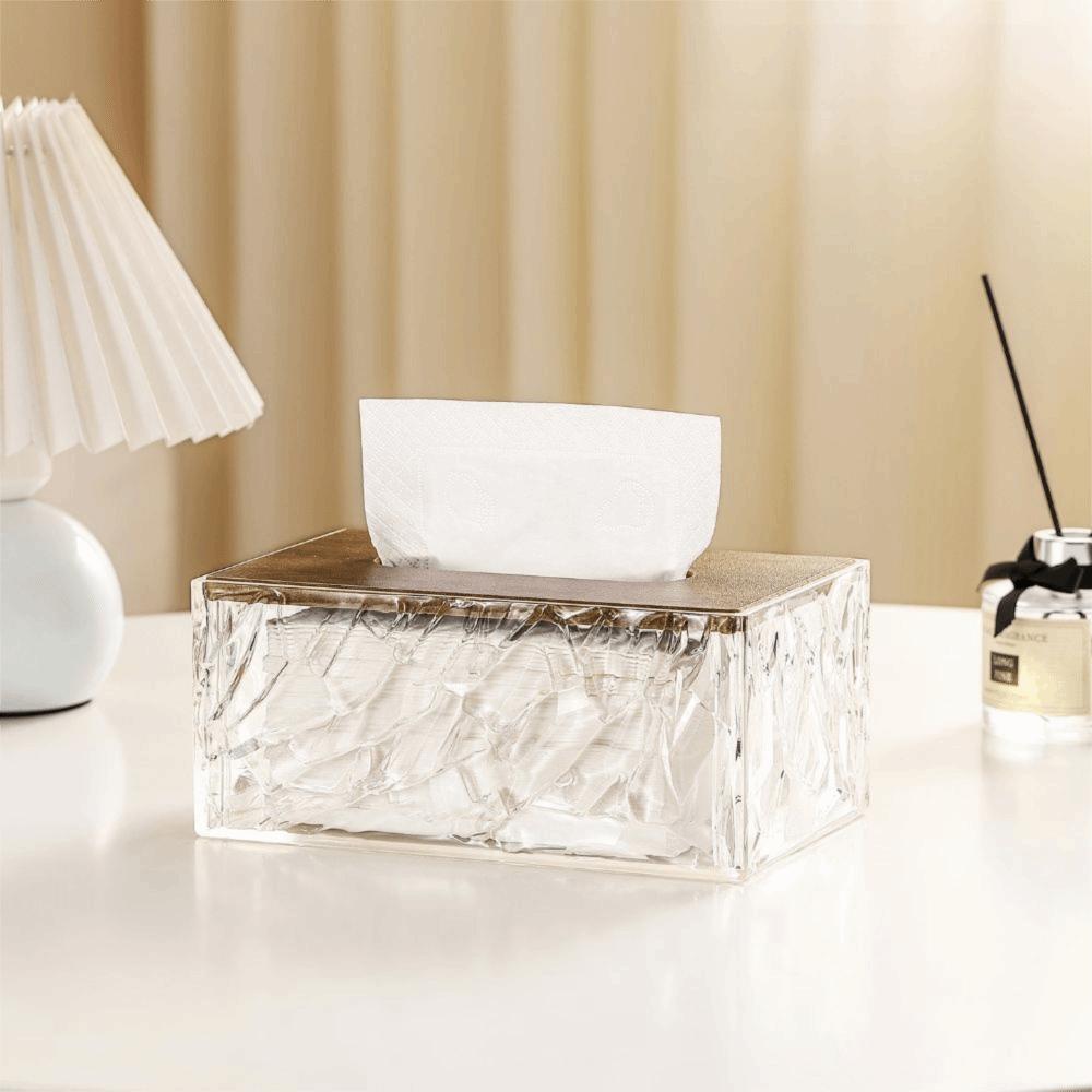Dust Resistant Clear Tissue Box Non-Slip Desktop Tissue Dispenser Tissue Storage Case Bathroom