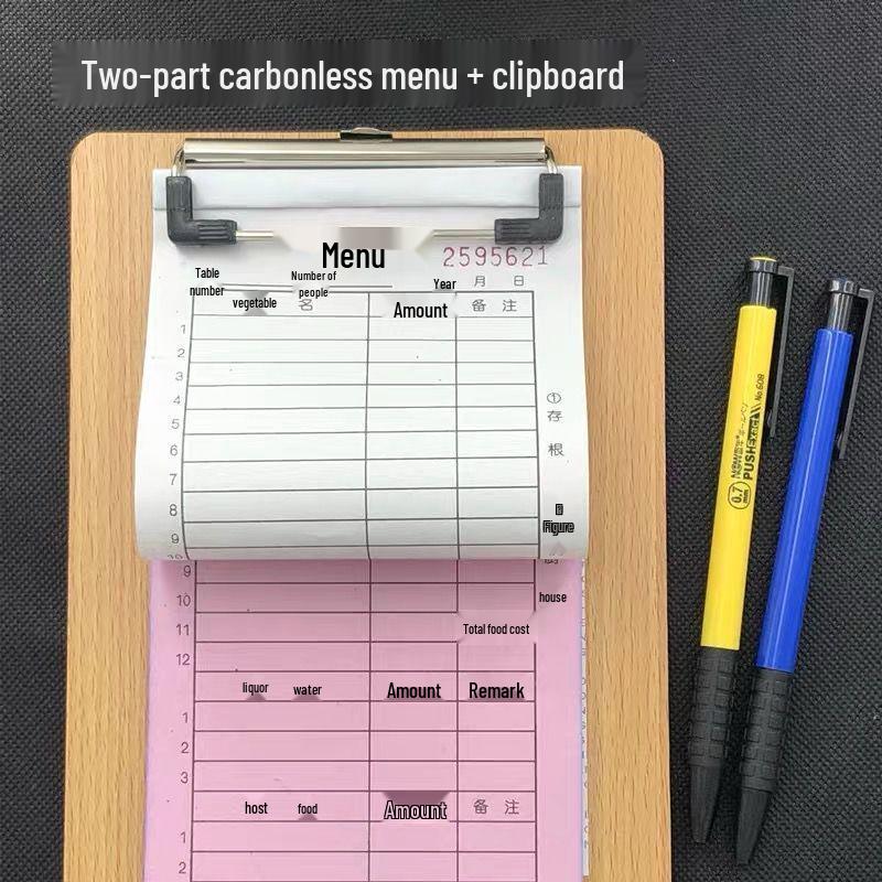 Single-Ply Menu Drink List with Custom Order Forms for Restaurants, Hotels, Catering, and Barbecues – Free Shipping Included