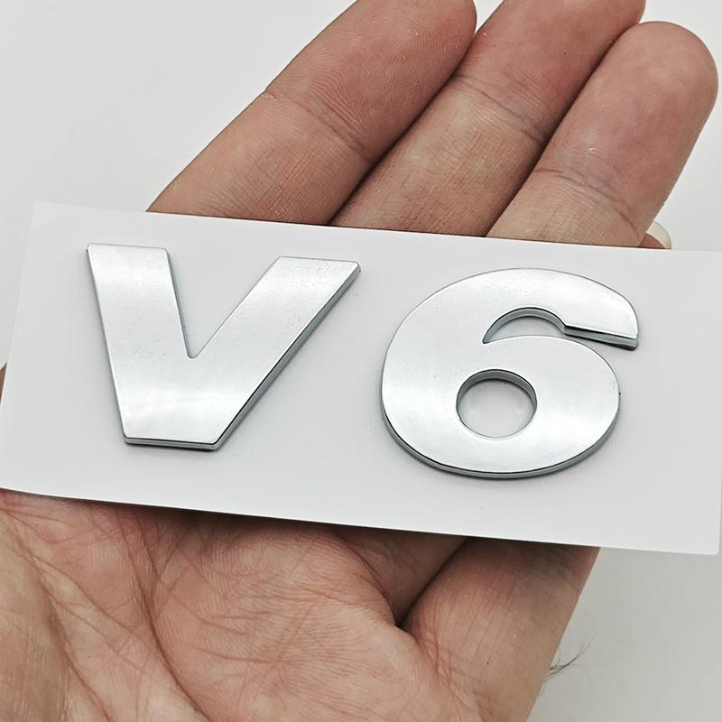 

3D ABS Car Letters Logo V6 V8 Badge Sticker Rear Trunk Emblem For Volkswagen VW Phaeton Golf Mk3 Mk4 Mk5 Tiguan Atlas CC Arteon