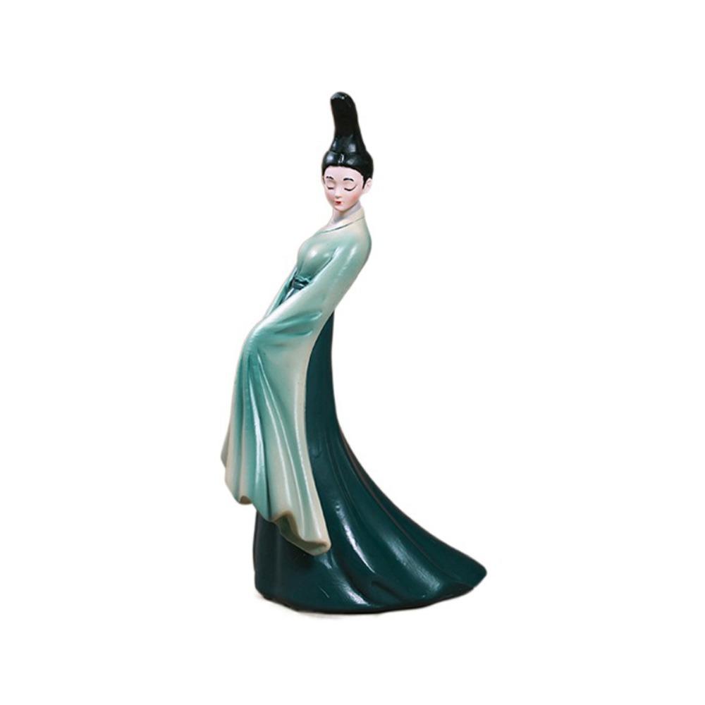 Kawaii Chinese Classical Beauty Statue Cartoon Exquisite Cultural lady Resin Figurine Romance Durable Chinese Ladies Desk Craft