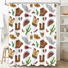 Mexican-Themed Shower Curtain Featuring Mariachi Guitars, Cacti Spanish Textiles Waterproof Fabric Perfect For Bathroom Decor!