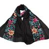 Embroidered Flower Scarf Cotton Women Long Wrap Bandana Scarves Girl Shawl Gift