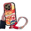 Applicable To Vivos17 Mobile Phone Case X90/80pro Cartoon Hamburger Lanyard Y52s High-end Silicone Protective Case