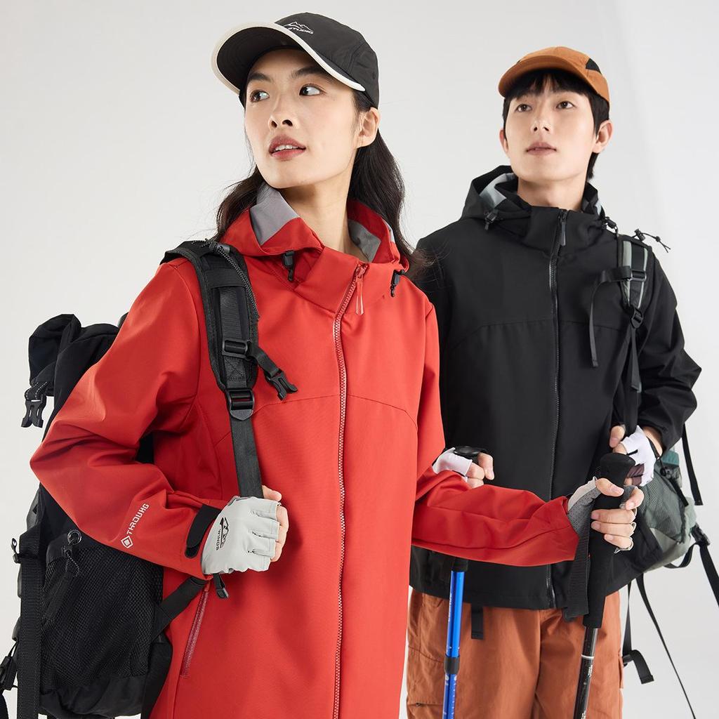 Unisex Windproof Softshell Jacket with Print, Hooded Sports Outerwear for Spring & Autumn