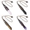 Energy Crystal Pendulum Spiritual Gem Stone Pendant Retro Reiki Pendulum  Dowsing