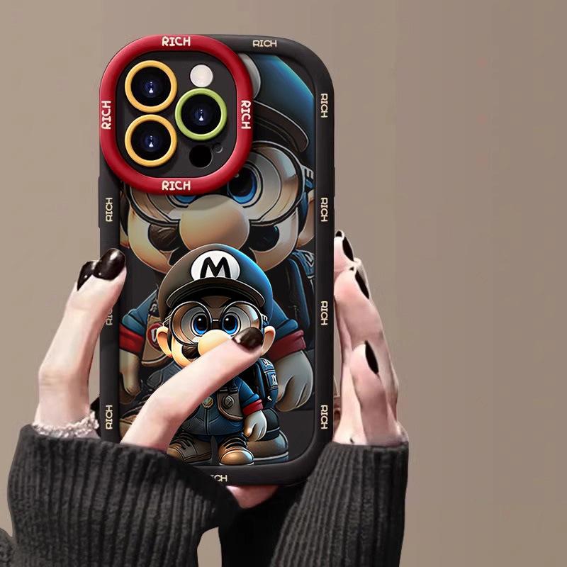 Super Mario Print Phone Case, Soft TPU Shockproof Cover for iPhone 17/16/15 Pro Max