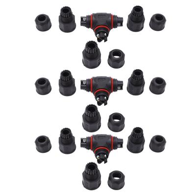 3 Way Junction Box Connector 3 Pin IP68 Waterproof Silicone Sealing Circle Cable Connector for LED