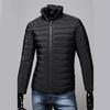 Pockets Zipper Closure Men Coat Autumn Winter Solid Color Stand Collar Puffer Jacket Outerwear