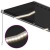 Manual Retractable Awning with Roller Blind & LED Lights 4.5 x 3 m Anthracite