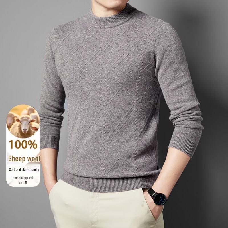 Hengyuanxiang Men's Thickened Round Neck Pullover Sweater