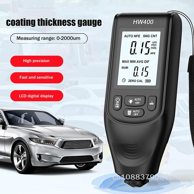 [ZYAS]HW400 Car Coating Thickness Gauge 0.1micron/0-2000um Car Paint Film Thickness Tester Measuring Tool Fe & NFe Coating Meter