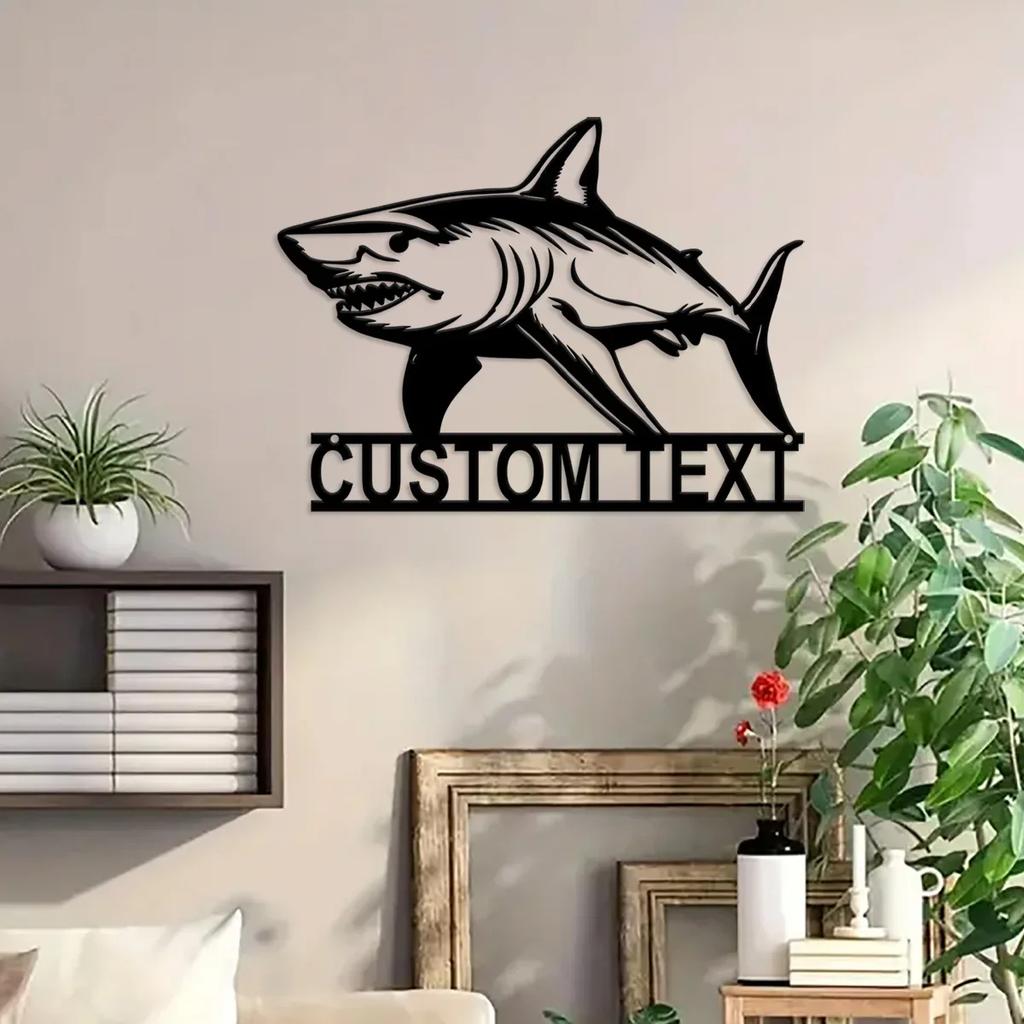 Great White Shark Metal Wall Art, Metal Shark Sign for Nursery, Ocean Animal Metal Decor, Jaws Metal Wall Hanging, Beach Theme Metal Art