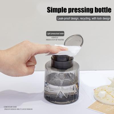 1/2Pcs Lockable Empty Pump Dispenser Nail Manicure Makeup Remover Lightweight Refillable Pressure Container Tool