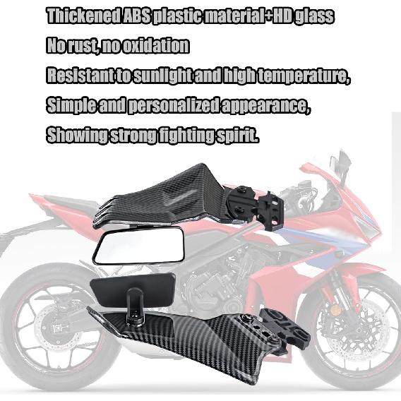 For CBR500R 600R 600RR 2025 2024 Motorcycle Invisible Winglet Mirror Kit Adjustable Rearview Mirror Wind Wing Reflector Spoiler Rearview Mirror