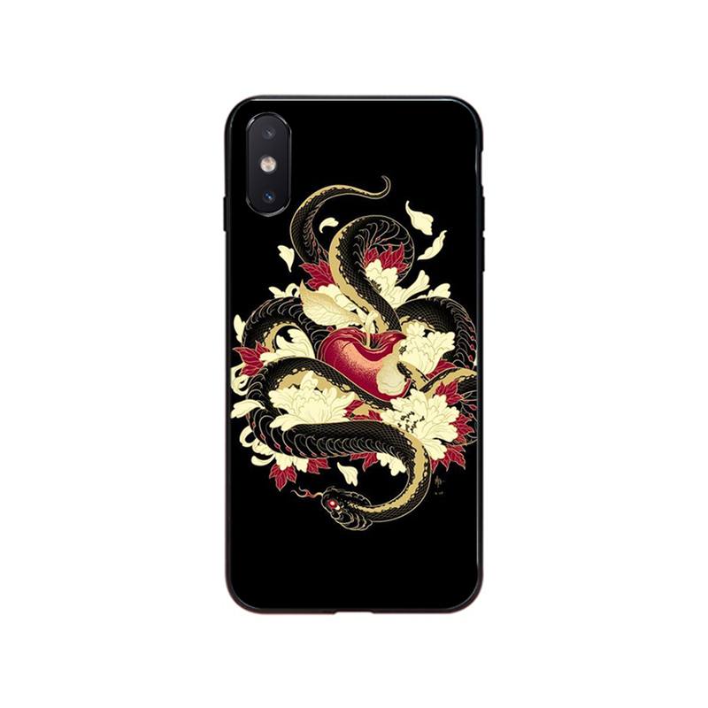 Animal The Snake Flower Phone Case for Iphone 13 12 11 Pro Max 13 12mini XS MAX X XR SE2 8 7 Plus Case