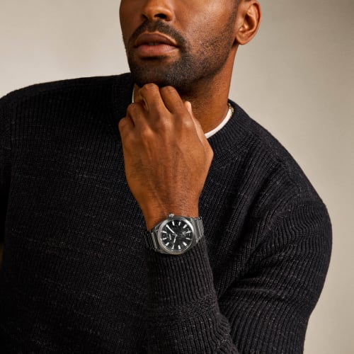 Fossil Men's Everett Three-Hand Date Gunmetal Stainless Steel Watch, FS6075