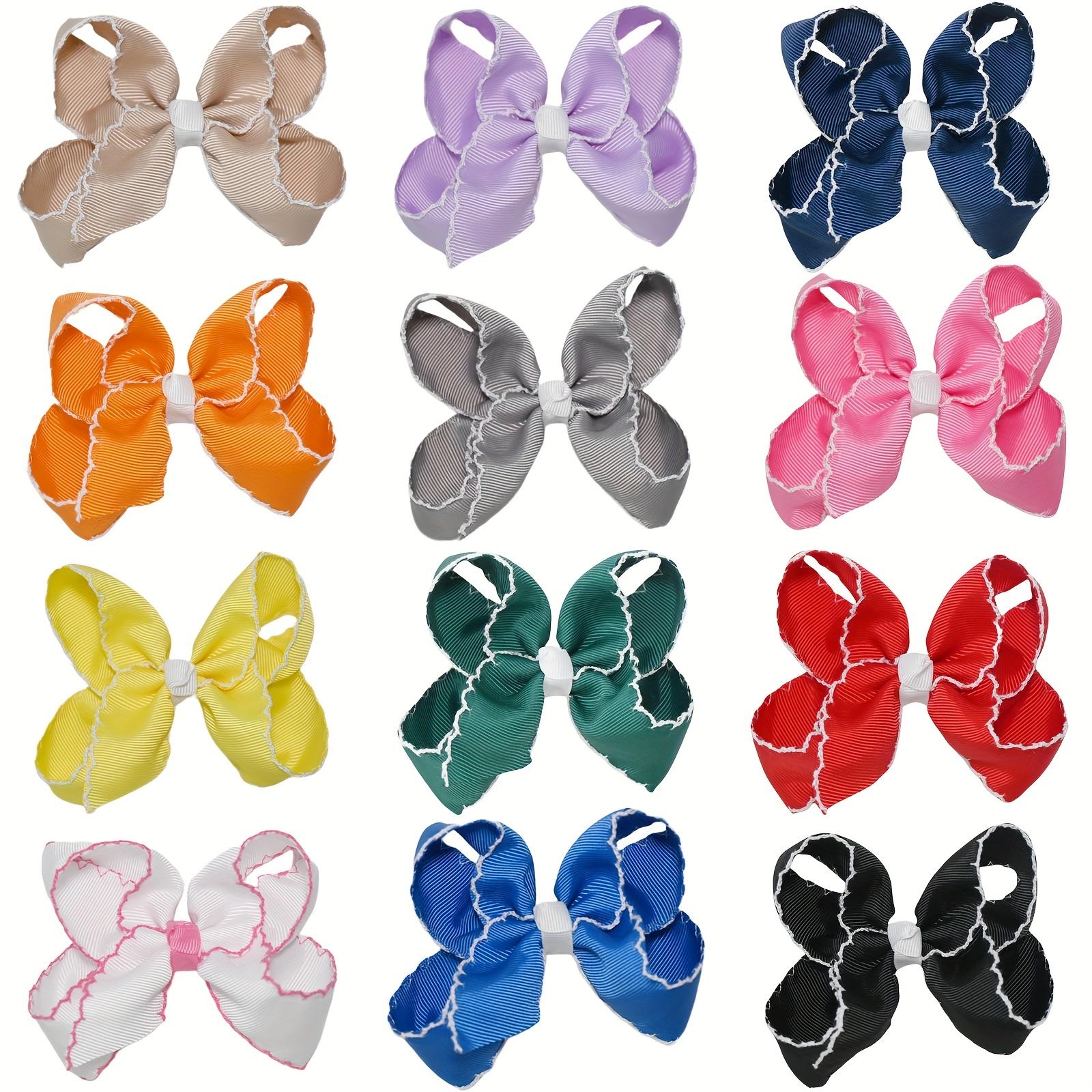 

high quality12 Colors Children s Colorful Hair Clip Set - Classic Bow Shape, 4 Inch 10.2cm Lightweight Design, Ideal Choice for Girls Hair 12pcs