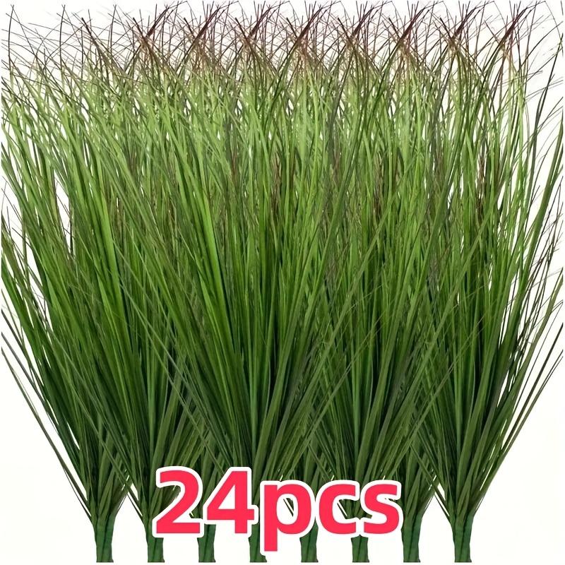 24 Stück Künstliches Grün - Künstliche Sträucher, Weizengras und hohe Gräser zur Innen-/Außendekoration - Kein Behälter enthalten, Künstliche Grünpflanzendeko