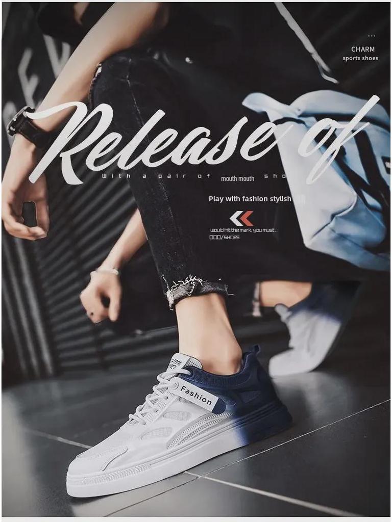 Adidași de vară pentru bărbați 2022 cu plasă respirabilă - Albi, pantofi sport casual ușori și versatili