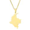 Colombia Map Pendant Necklace for Women Men Stainless Steel Jewelry Accessories
