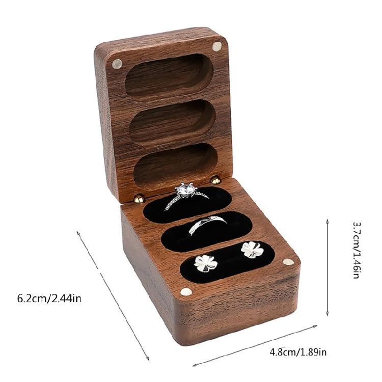 Raffinierte Ringbox aus Walnussholz Stilvoller Schmuckorganisator Elegante Brautaccessoires Präsentationsständer Hochzeitsgeschenke