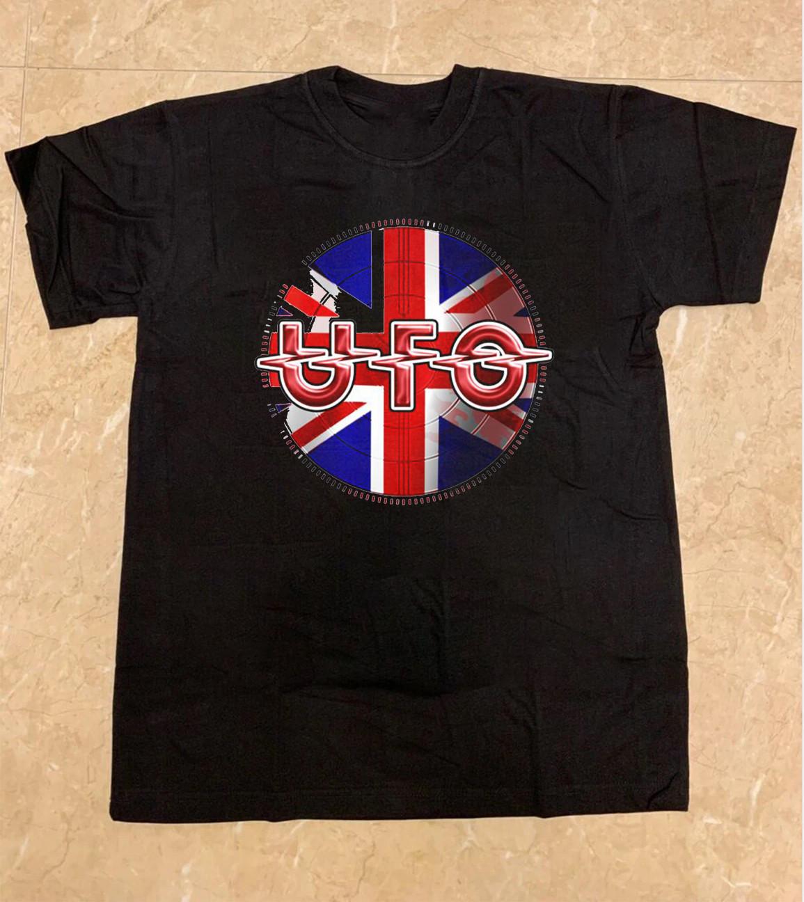 UFO band Logo Black cotton Shirt Full size S-5XL BS1585 M
