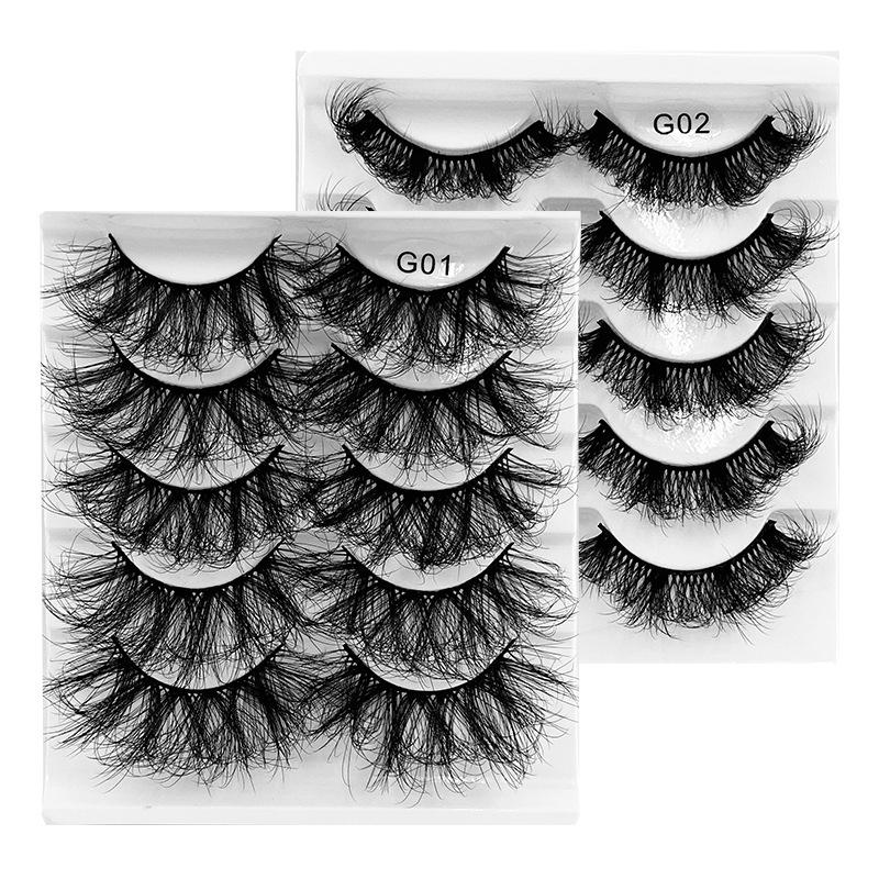 5 Pairs Of Chemical Fiber False Eyelashes, Natural Thick Eyelashes 8D Stereo False Eyelashes
