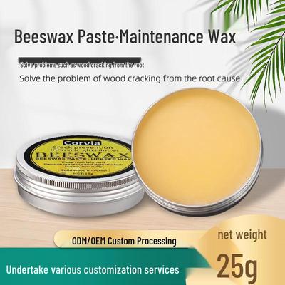25g Beeswax Paste for Wood Furniture and Floor Maintenance - Polishes and Cares for Solid Woods Like Rosewood and Wenge.