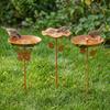 Vintage Style Metal Garden Birdbath Rust-Proof Animals Drinking Tray Bird Water Drinker  Lawn Decor