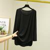 T-shirt da Donna in Modal Larga a Maniche Lunghe - Primavera/Estate Sottile Girocollo Taglie Forti Versatile Top alla Moda
