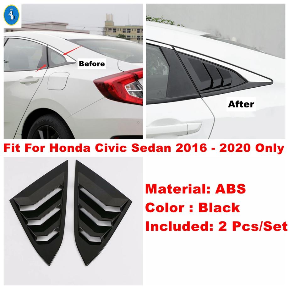 Auto Heckscheibenlamellen Jalousie Seitenlüftung Dekopaneel Abdeckung Zierleiste ABS Zubehör für Honda Civic Hatchback Limousine 2016 -