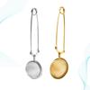 2Pcs Tea Leaker Stainless Steel Strainer Modern Unique Attractive Design for Home Office Use Golden Silver