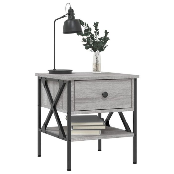VidaXL Tables de chevet 2 pcs sonoma gris 40x42x45 cm bois ingénierie 825960