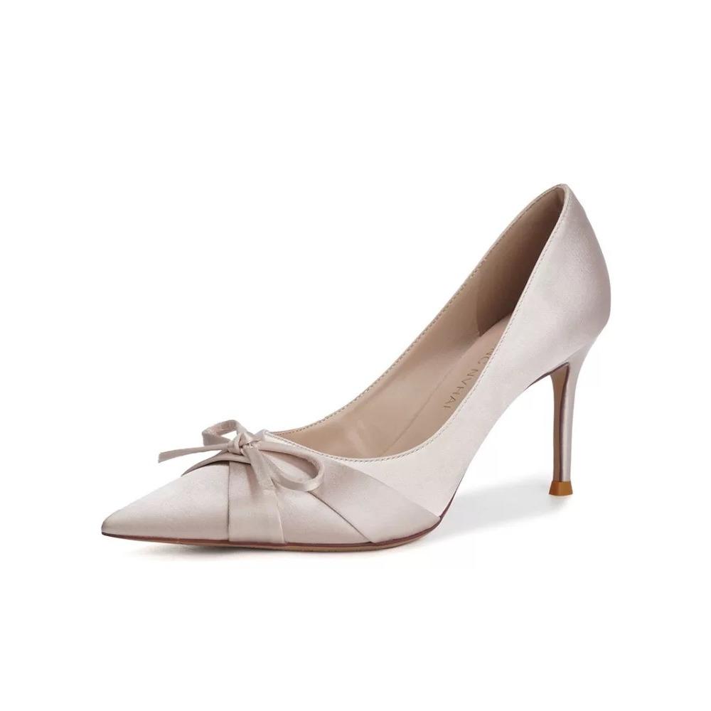 2026 Nowe Damskie Szpiczaste Jedwabne Modne Damskie Design Szpilki Modny Temperament Miłość Panna Młoda Damskie Czółenka na Wysokim Obcasie